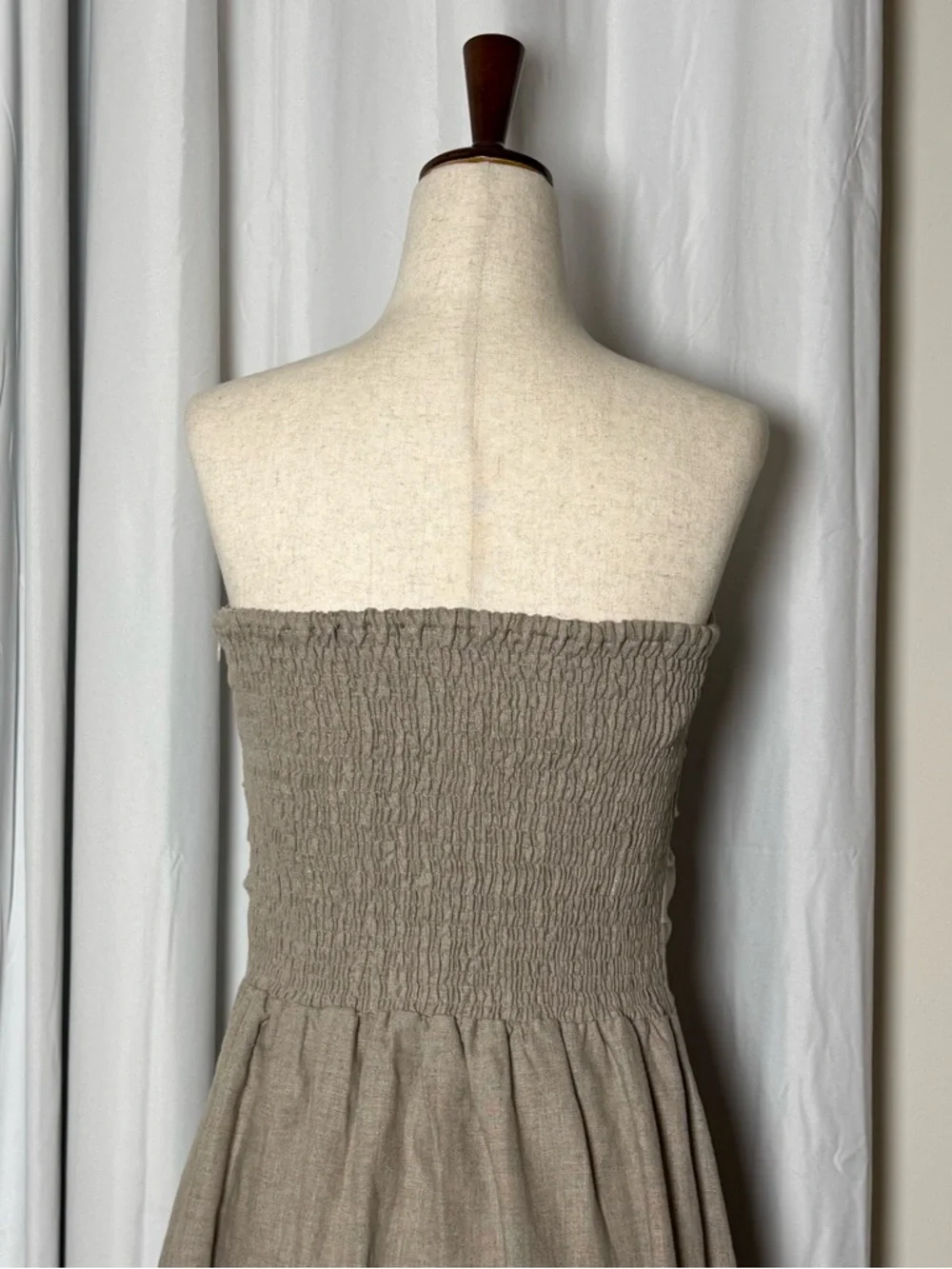 Faithfull The Brand Das Flores Linen Maxi Dress Natural Strapless NWT 10 - Picture 11 of 14